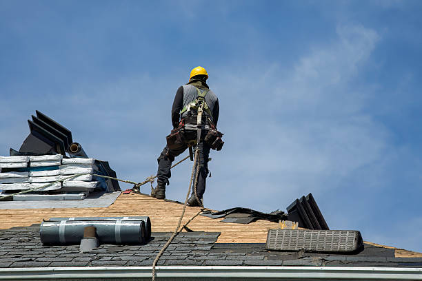 Professional Gutter Installation technician working in Saint John, WA
